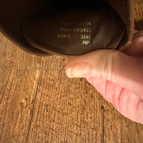 Sam Edelman Brown Leather lace up heeled slip-on clog USA size 10, gently used - Picture 4 of 6